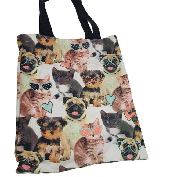 Cute Puppy Terrier Pug Persian Cat Kitten Tote Bag - Picture 1 of 4